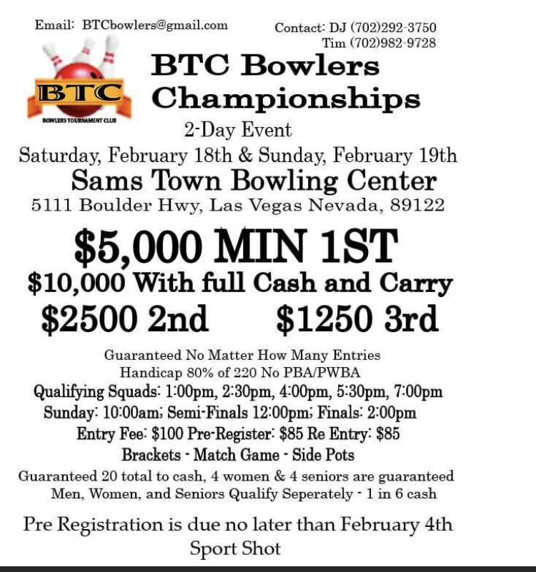 BTC Bowlers Championship Southern Nevada USBC Association